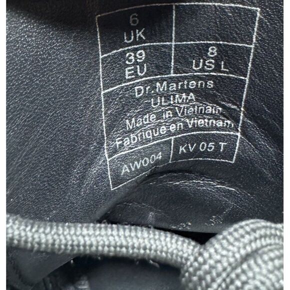 Dr. Martens Ulima Boots Womens Sz 8 Black Leather Lace Up Buckle Toe Moto Biker - Picture 7 of 8